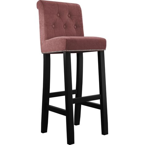 Silla de barra Jackson 100, Negro + Magic Velvet 2258, 107x40x47cm, Tapiz, De madera