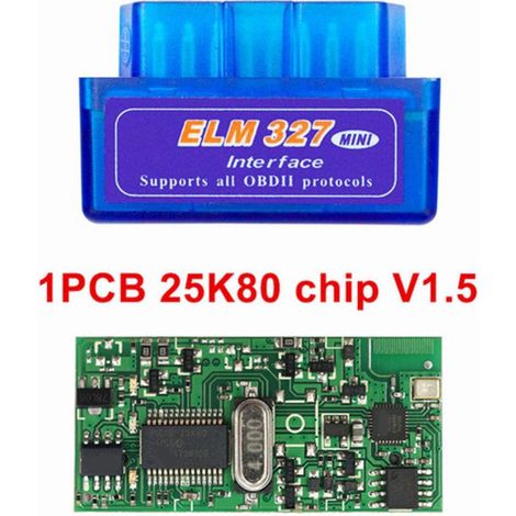 Lecteur OBD2 V1.5 Bluetooth 5.1 pour ELM327 Outil de Diagnostic Auto Compatible iOS Android Détecteur Voiture Bleu (1/5)