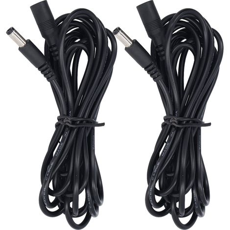 Lot de 2 câbles rallonge solaire LED 12V 24V DC 5.5x2.1mm pour caméra surveillance et alimentation (1/5)