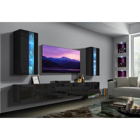 Ensemble meuble TV NEXT 20 AN20-18B-HG1-1A noir brillant 249 cm (1/3)