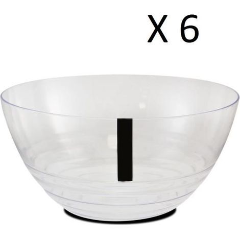 Lot de 6 saladier, bol de service - Diamètre 25.5 x Hauteur 12.3 cm -JUANIO (1/3)
