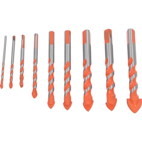 Set mit 9 Hartmetall-Betonbohrern, hochfeste Hartmetallspitzen für Holz, Keramik, Fliesen, Kunststoff und Glas (1/5)