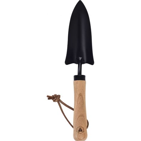 Transplantoir de Jardinage, Multifonction, Creuser, Déplacer, Outil, Lame en Acier, Noir, Manche en Bois de Frêne Naturel (1/4)