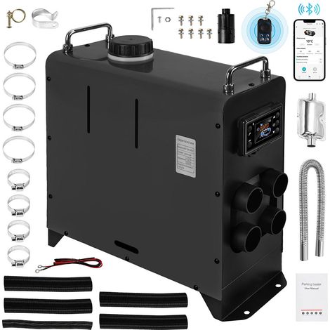 Randaco Calentador Diesel Portátil con asas 8KW 12V/24V Integración Control Bluetooth Calentador de Aire Diesel para RV Coches Camiones Negro (1/5)