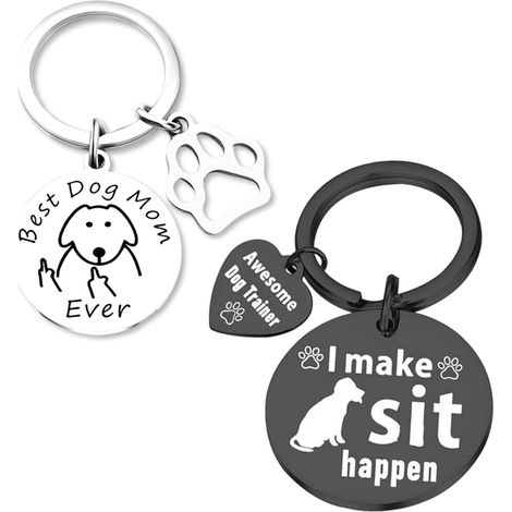 2 médailles pour chiens, diamètre 30 mm, en acier inoxydable, pendentif rond pour collier, accessoires pour chiens de petite et moyenne taille (1/5)