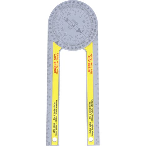 Rapporteur d'angle 360° rotatif haute précision, 2 échelles, chercheur d'angle portable pour charpentier, outil de mesure de scie à onglet (1/5)