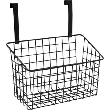 Porte-Panier de Rangement Suspendu, Durable, for Salle de Bain, Porte d'armoire, Support Organisateur, Outils de Cuisine, étagères de Rangement, étagère Murale (Color : Schwarz)
