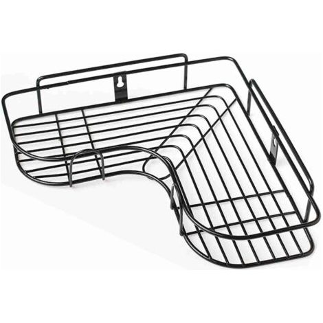 DEESSE SHOP-Étagère de douche d'angle, rangement mural triangulaire pour salle de bain, cuisine, balcon, noir (1/5)