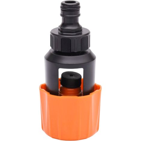 Adaptador universal, ABS + TPR, naranja, para grifo mezclador de cocina, manguera de jardín, máx. 34 mm (1/5)
