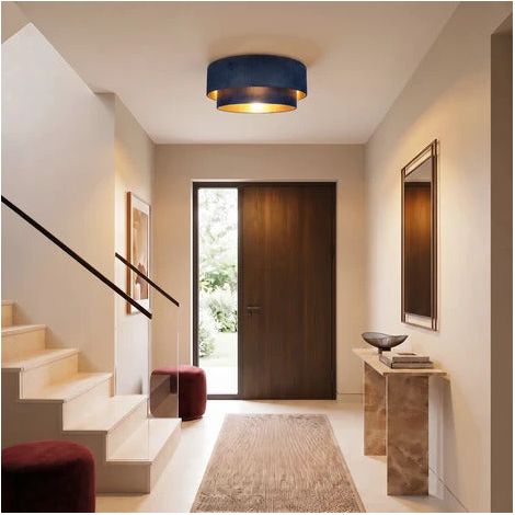 [GEBRAUCHT] B-Ware Boho Deckenlampe dunkelblau/gold Ø60cm E27 Hängeleuchte Lampe Leuchte stilvoll (1/2)