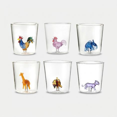 Set 6 bicchieri in vetro artigianali Pet Friends Mix 8 (1/4)