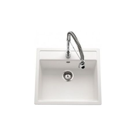 Évier de cuisine Cristalite Gain de Place - 570 x 510 x 180 mm - sous-meuble 60 cm - Coloris Alpina - Schock (1/2)