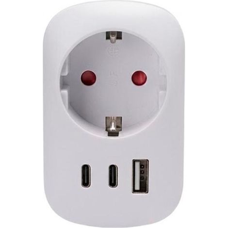 ADAPTADOR ENCHUFE CON USB Y USB-C
