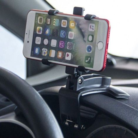 Support Téléphone Voiture - Rotation 360° - Pour Tableau De Bord - Compatible Smartphones 3,5 à 7 Pouces - Noir - 1 Pièce (1/3)