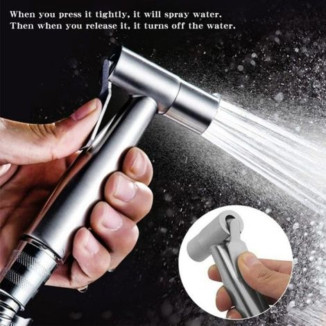 Pulvérisateur de bidet - - 2 pièces - Acier inoxydable 304 - Résistant à la corrosion - Raccord 1/2 pouce (1/5)