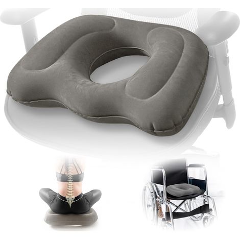 Coussin de siège gonflable avec anneau en forme de beignet, coussin d'air portable et réglable pour chaise de bureau, voiture et maison, confort accru pour le dos, les lombaires et la position assise,