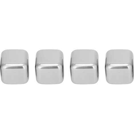 Bacs à glaçons réutilisables en acier inoxydable, refroidisseurs à whisky et à vin avec pinces à glaçons et boîte de rangement (4 pièces) (1/5)