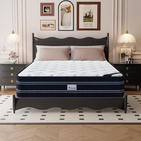Yidatong –Matelas 90X200 cm, épaisseur 25 cm, combinaison de ressorts ensachés indépendants et de mousse à mémoire de forme, hypoallergénique, doux pour la peau, favorise un sommeil profond