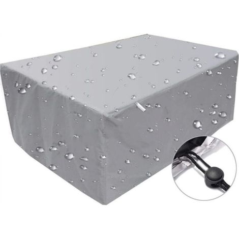 Rectangular protective cover for garden furniture, waterproof, windproof and UV-resistant, 210D Oxford fabric, silver, 160 x 160 x 80 cm (1/5)