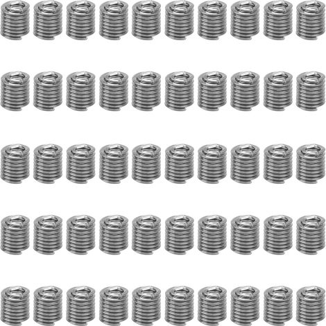 Lot de 50 inserts filetés en acier inoxydable, réparation de filetage, kit de visserie, taille 2-56 2.5D, unité US, pour taraudage et restauration de trous filetés. (1/5)