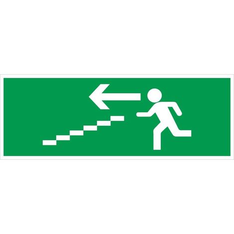 Panel señalización novap escalera bajada izquierda poliestireno UV