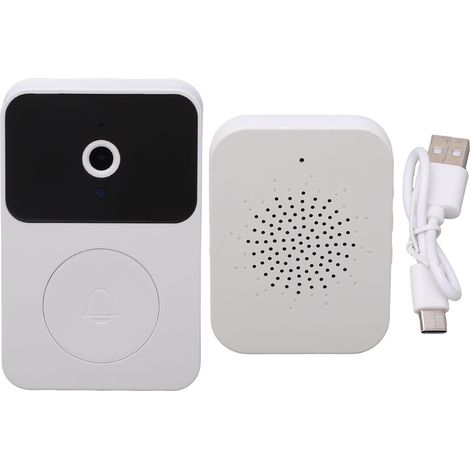 Sonnette vidéo sans fil avec vision nocturne infrarouge, appel vidéo et saisie vocale, connexion Wi-Fi 2,4 GHz pour la maison et le bureau.-AquaForge