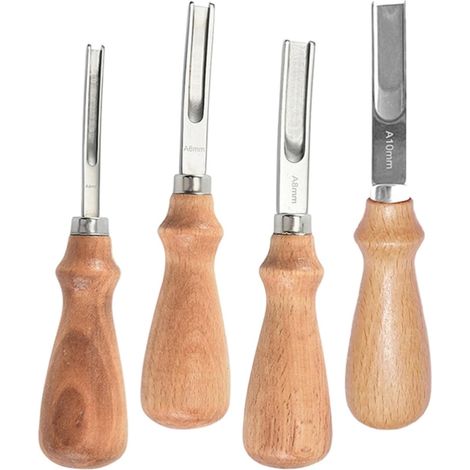 Ensemble d'outils de biseautage cuir Healeved en 4 pièces , acier inoxydable , pour une coupe et un (1/5)