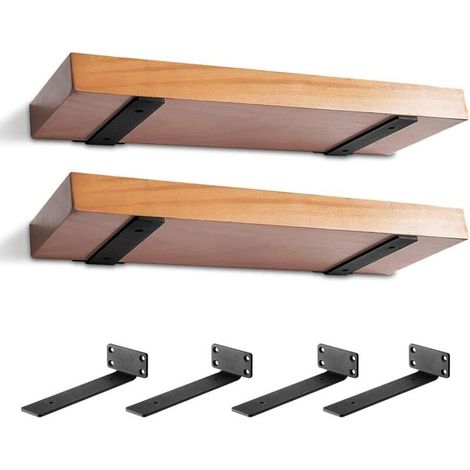 Support Étagère Murale - Acier 5 Mm - 25 Cm - Pour Planche Bois - 4 Pièces (1/5)