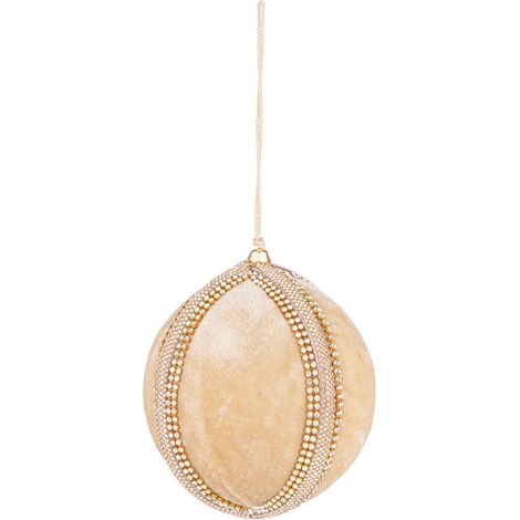 Pallina "Vanish" per albero di natale in polietilene, poliestere e vetro da 10 cm set da 4 pezzi -Beige (1/5)