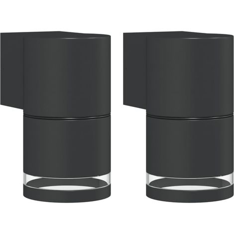 vidaXL Applique da Parete per Esterni 2 pz Nere Alluminio Pressofuso (1/5)