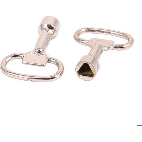 SOURCING MAP 2Pcs Clé Triangle Poubelle Clé douille pour 8mm Triangulaire Panneau Serrure Armoire (1/4)