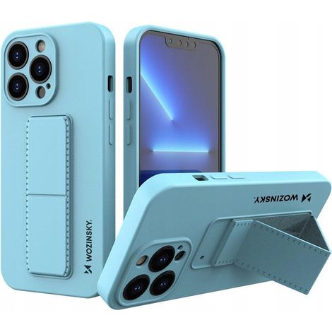 Wozinsky Kickstand Case iPhone 13 mini Silikonhülle mit Ständer, hellblau (1/5)