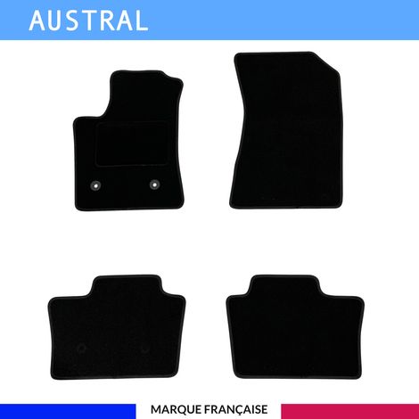 Tapis de sol voiture - Sur mesure pour Renault AUSTRAL E-TECH FULL HYBRIDE et 1.2 MILD HYBRIDE dès 07/2022 - Antidérapant