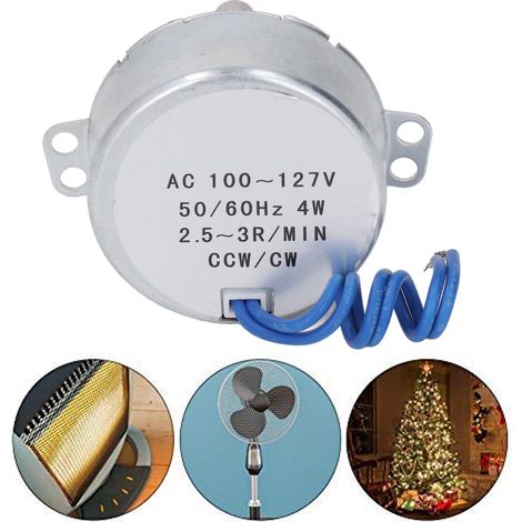Moteur synchrone 50TYC, AC100127V, 2,5-3RPM, CCW/CW, fil conducteur d'environ 10 cm. (1/5)