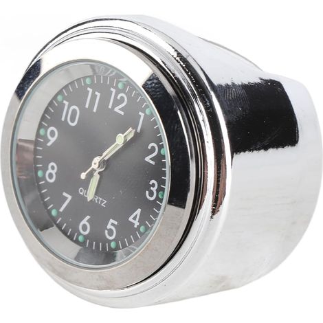 Horloge Universelle de Guidon de Moto de 22 à 25 Mm, Montage en Métal, Barre de Poignée, Cadran (BLACK) (1/5)