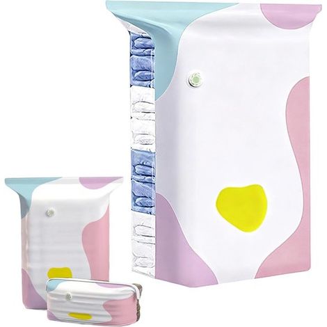 Sacs de rangement gain de place, lot de 3, sacs sous vide, sans pompe, adaptés aux vêtements, couvertures et matelas - Taille XXL (1/4)