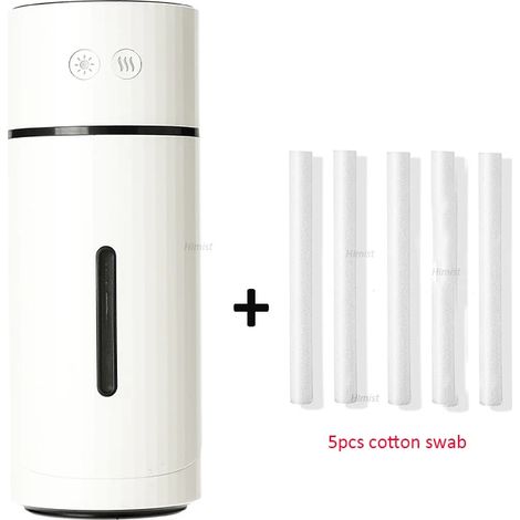 Humidificateur d'air (blanc + 5 filtres), lumière LED, humidificateur à brume ultrasonique 260 ml (1/5)