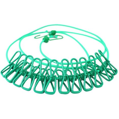 Corde à linge rétractable avec 12 pinces - (1/5)