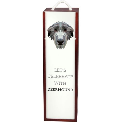 Lévrier écossais, Deerhound - coffret à vin géométrique avec photo et inscription par Art-Dog (1/5)