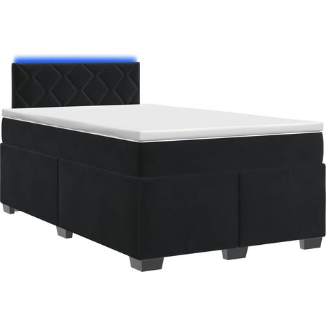 Cama con Base Tapizada, Colchón y Luz LED Negro 120 x 190 cm vidaXL (1/5)