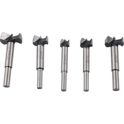 Lot de 5 Mèches Forstner 15, 20, 25, 30 et 35 Mm pour le Perçage L'alésage, avec Embout Charnières en Acier Outil D'ouverture Trous Travail du Bois. (1/5)