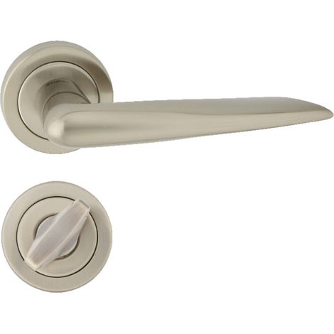 DOMINO Poignée de porte SCORPIUS R M9 WC Poignée avec rosace WC Nickel (1/5)