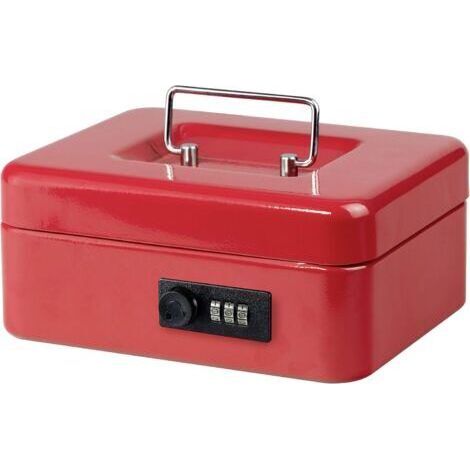 20 x 16 x 8.5cm Rouge Petite caisse avec serrure à combinaison 6\\\