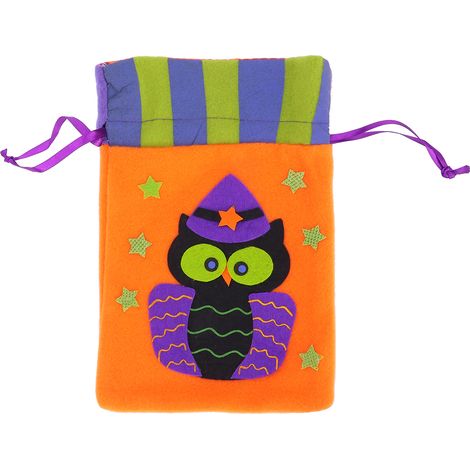 Halloween Candy Bag Decoration Cute Trick Or Treat Home Party Handbag Ornament PropOrange Owl (1/5)