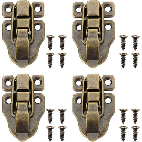Möbelschlösser 10 Stück Holzkistenverschlüsse Retro-Kisten und Truhenverschlüsse mit Schrauben kleine Retro-Verschlüsse für Schmuckkästchen (1/2)