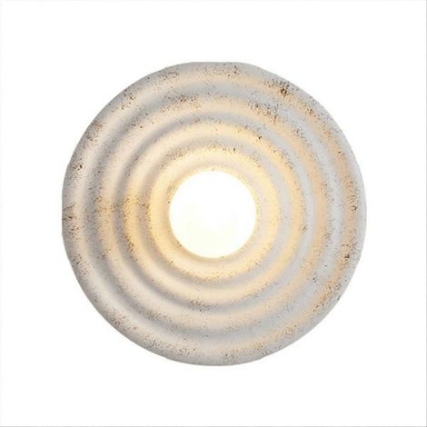 Rustikale weiße Glaskugel-Wandleuchte, runde Harz-Wandlampe, moderne Wandleuchte fürs Schlafzimmer (1/5)