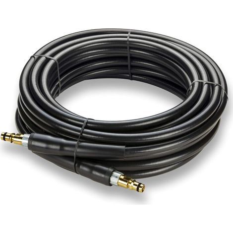 Tuyau de remplacement pour nettoyeur haute pression Karcher, compatible avec la gamme K2 à K7. Doté de raccords rapides et embouts en laiton, il est durable et pratique pour tous vos nettoyages extéri