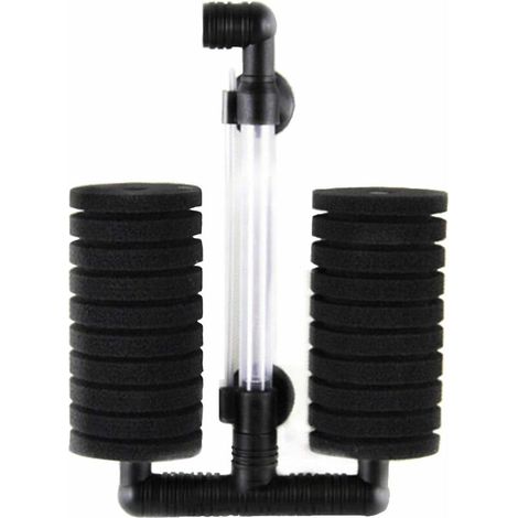Filtre double éponge pour pompe à air Filtre éponge bio Pompe à air éponge biochimique pour aquarium Filtre avec ventouse facile à nettoyer réutilisable , (1/5)