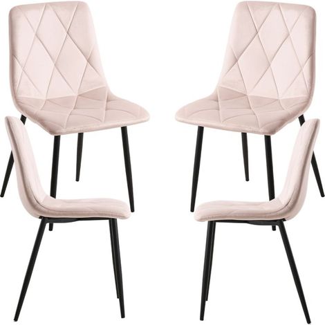 Packs Sillas Comedor - Pack 4 Sillas Lyke Terciopelo - Rosa (1/5)