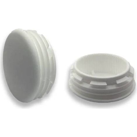 Ajile - Bouchon embout rond plat de finition BLANC pour tube de diam. 35 mm (1/3)